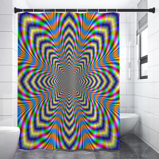 Octagonal Psychedelic Optical Illusion Shower Curtain