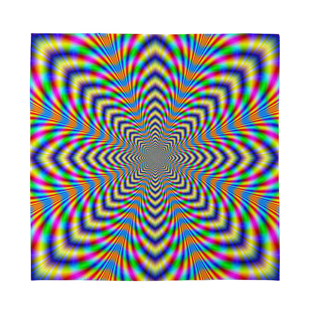 Octagonal Psychedelic Optical Illusion Silk Bandana