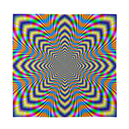 Octagonal Psychedelic Optical Illusion Silk Bandana
