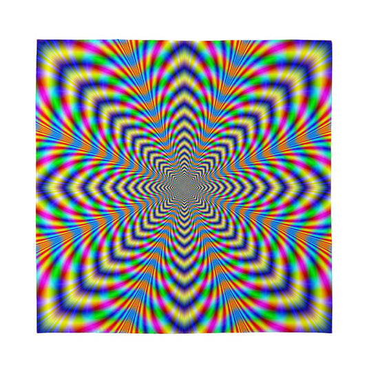 Octagonal Psychedelic Optical Illusion Silk Bandana