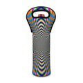 Octagonal Psychedelic Optical Illusion Single Neoprene Wine Tote