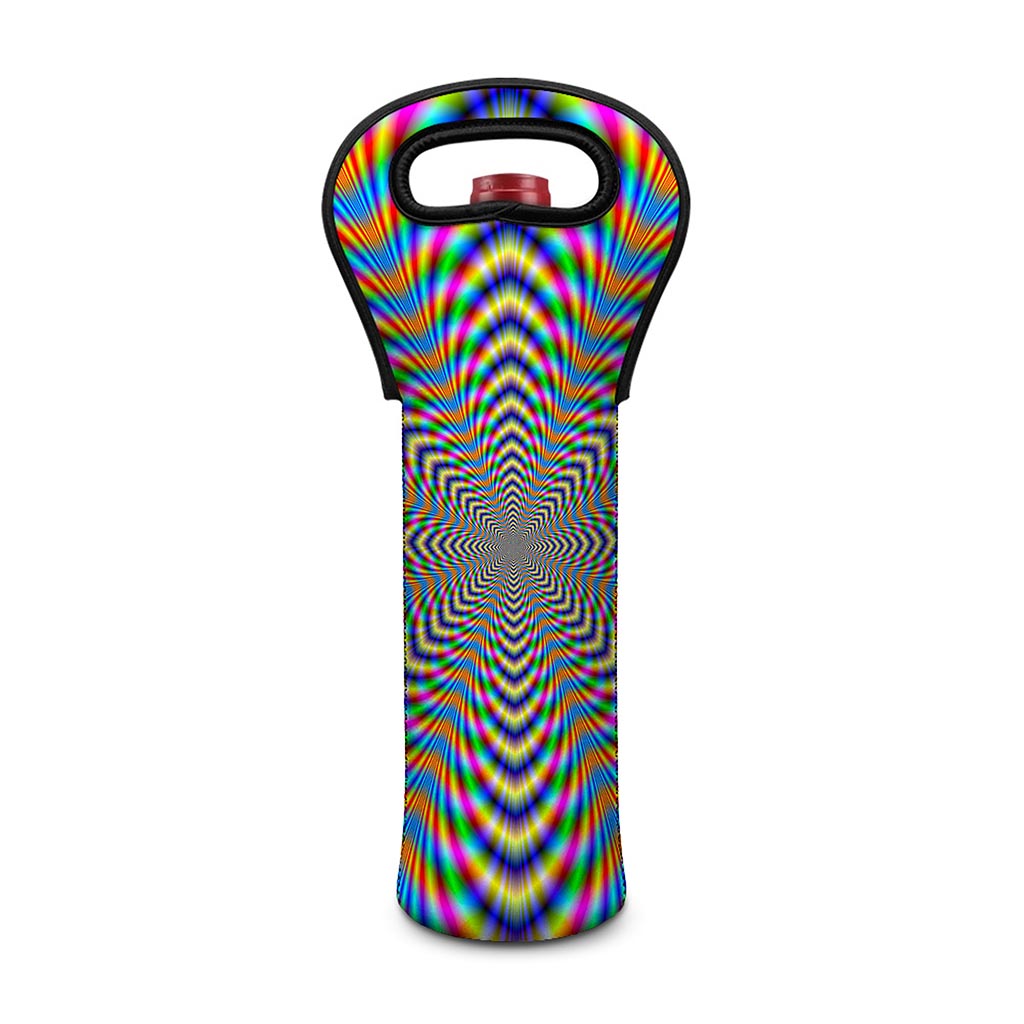 Octagonal Psychedelic Optical Illusion Single Neoprene Wine Tote