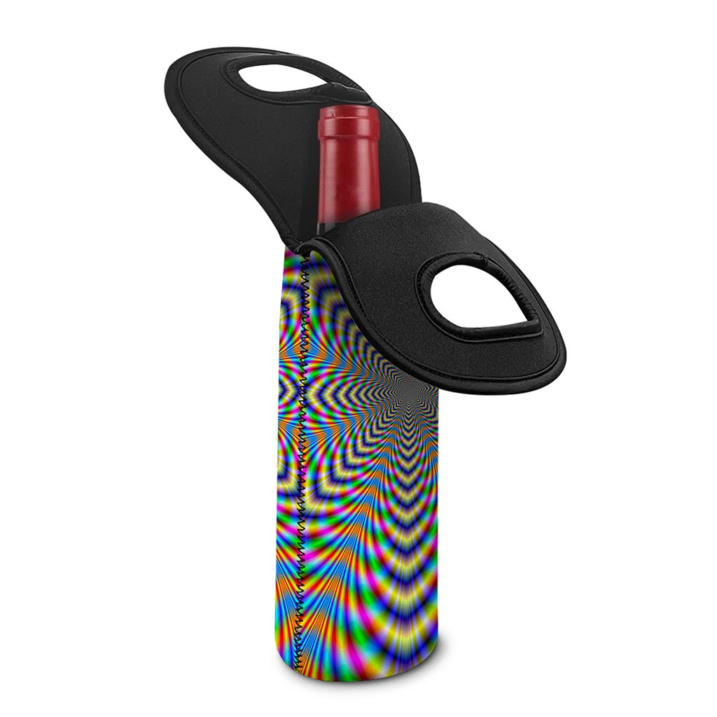Octagonal Psychedelic Optical Illusion Single Neoprene Wine Tote