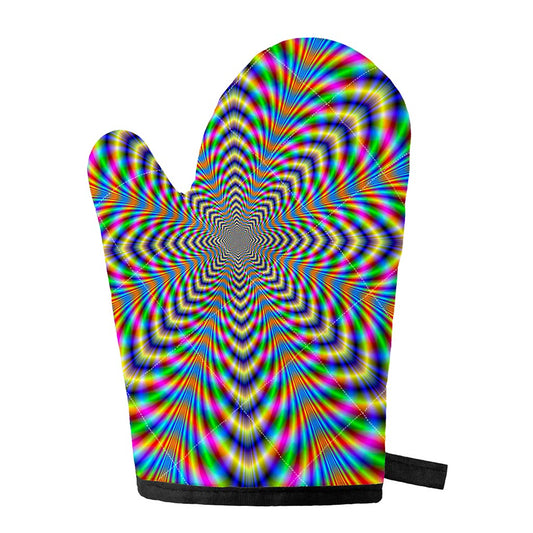 Octagonal Psychedelic Optical Illusion Single Oven Mitt