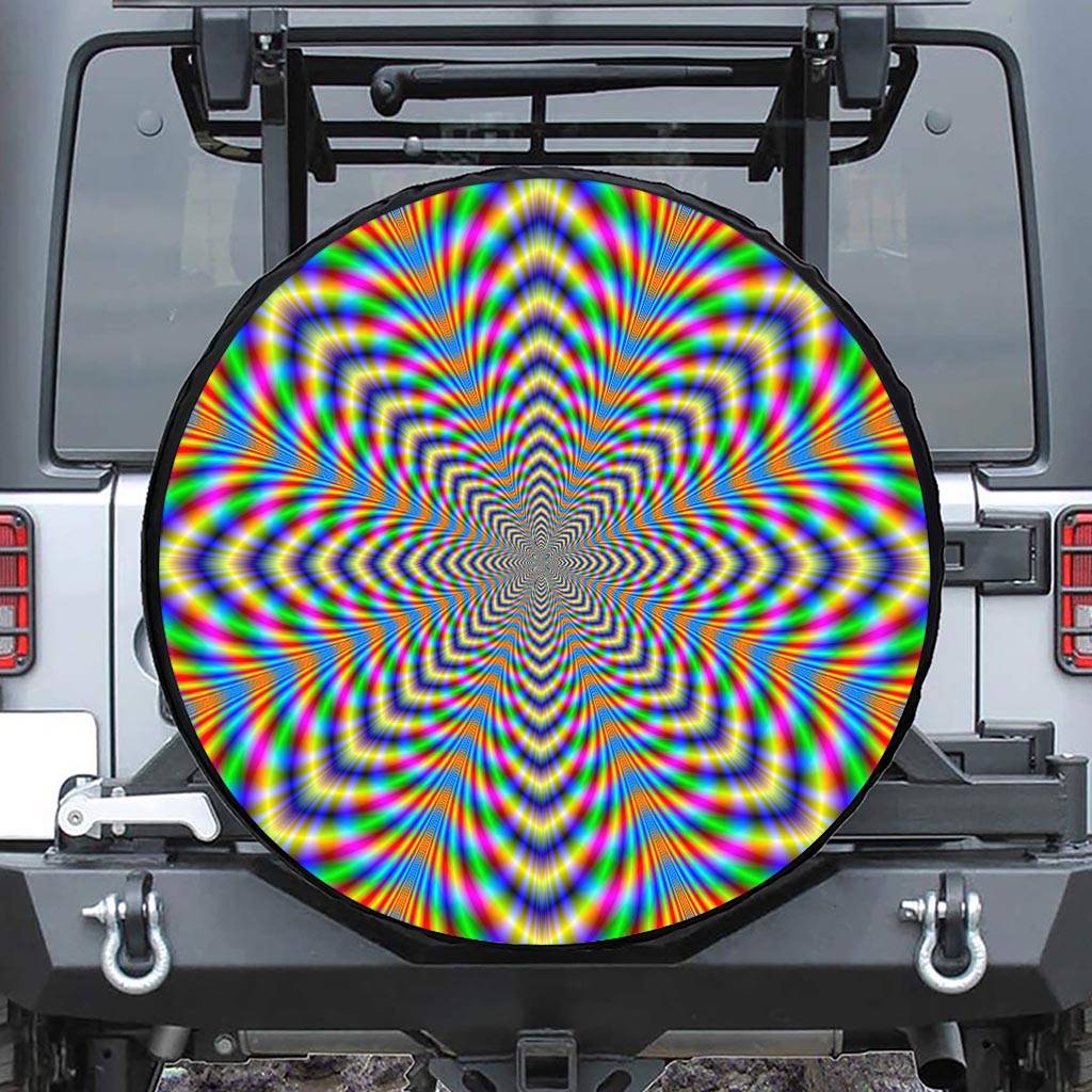 Octagonal Psychedelic Optical Illusion Tire Cover