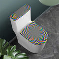 Octagonal Psychedelic Optical Illusion Toilet Lid And Tank Cover Set