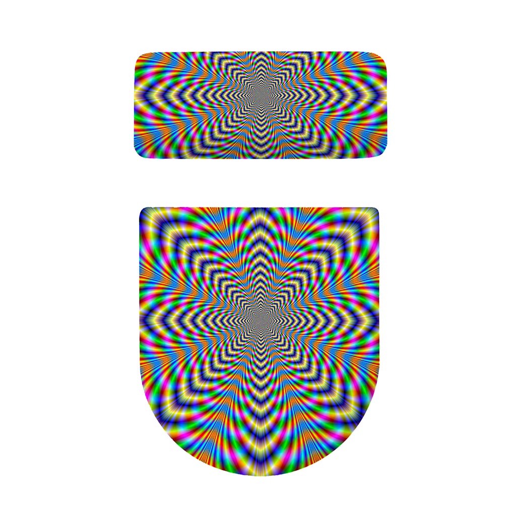 Octagonal Psychedelic Optical Illusion Toilet Lid And Tank Cover Set