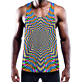 Octagonal Psychedelic Optical Illusion Men's Workout Tank Top