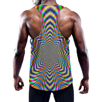 Octagonal Psychedelic Optical Illusion Training Tank Top