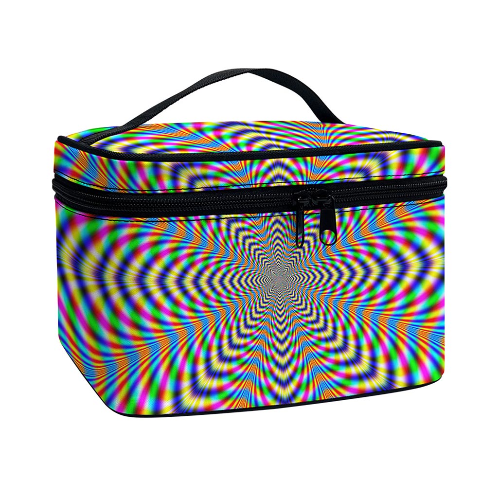Octagonal Psychedelic Optical Illusion Travel Makeup Bag