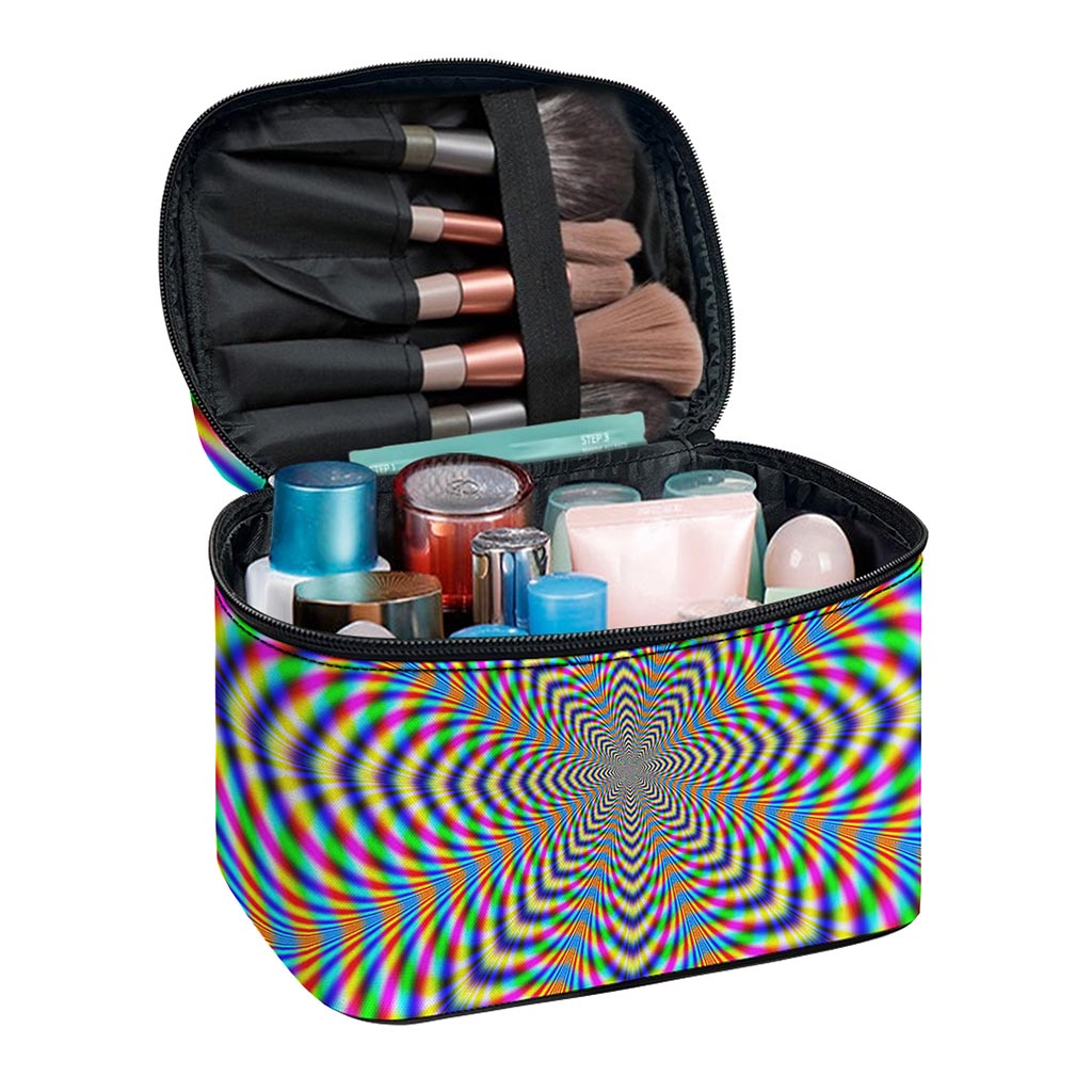 Octagonal Psychedelic Optical Illusion Travel Makeup Bag