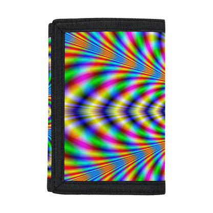 Octagonal Psychedelic Optical Illusion Trifold Wallet