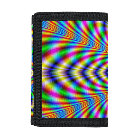 Octagonal Psychedelic Optical Illusion Trifold Wallet