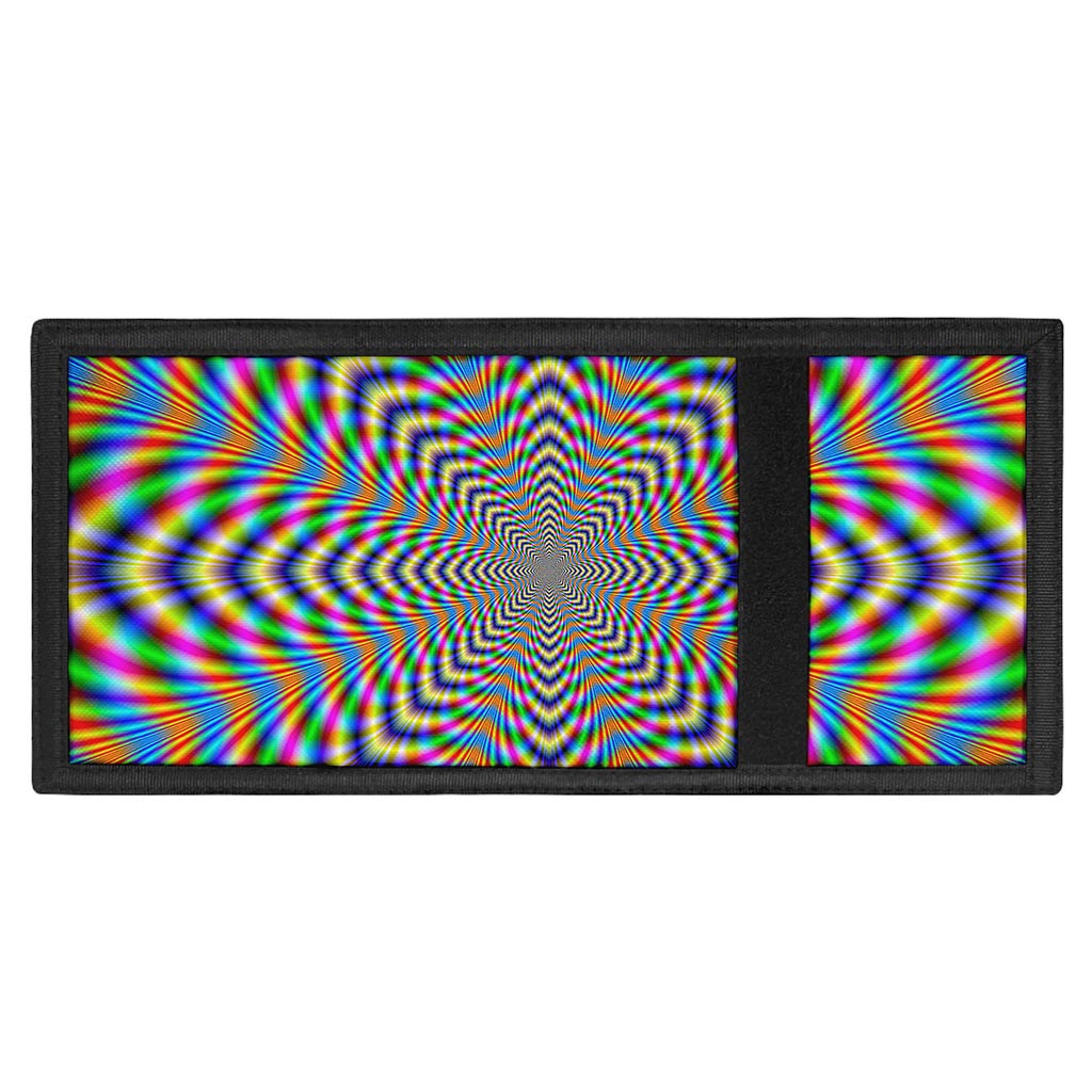 Octagonal Psychedelic Optical Illusion Trifold Wallet