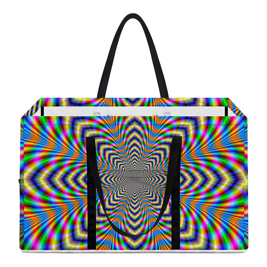 Octagonal Psychedelic Optical Illusion Utility Tote Bag