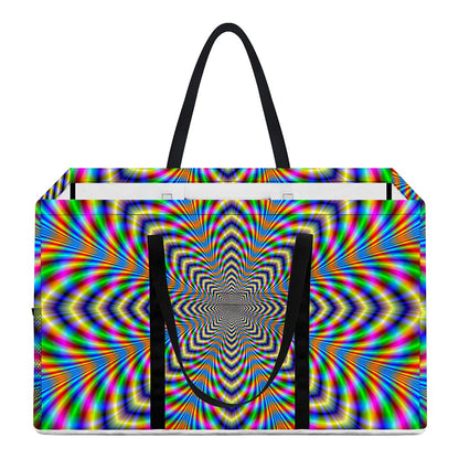 Octagonal Psychedelic Optical Illusion Utility Tote Bag