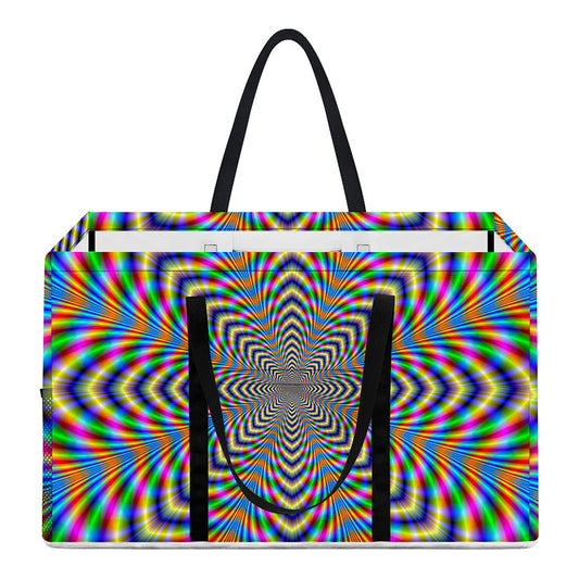 Octagonal Psychedelic Optical Illusion Utility Tote Bag