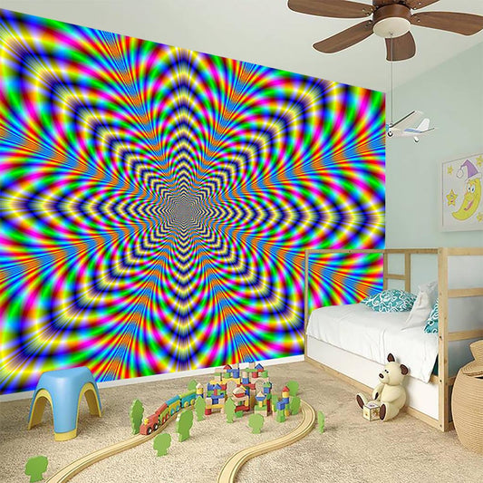 Octagonal Psychedelic Optical Illusion Wall Sticker