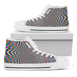 Octagonal Psychedelic Optical Illusion White High Top Sneakers
