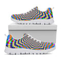 Octagonal Psychedelic Optical Illusion White Running Shoes