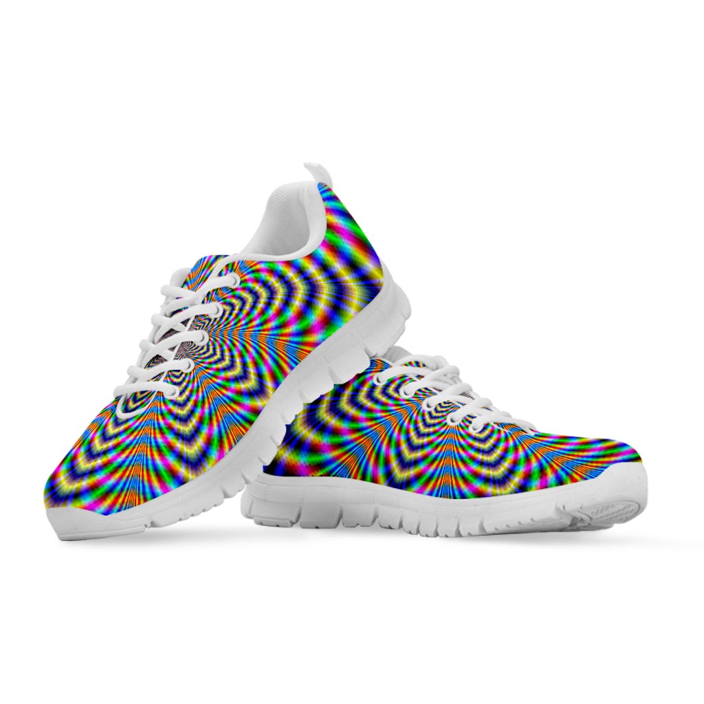 Octagonal Psychedelic Optical Illusion White Running Shoes – GearFrost