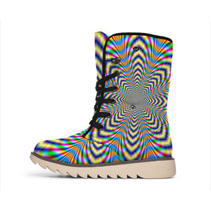 Octagonal Psychedelic Optical Illusion Winter Boots