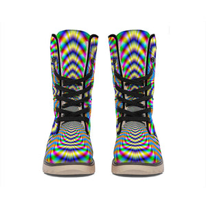 Octagonal Psychedelic Optical Illusion Winter Boots