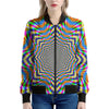Octagonal Psychedelic Optical Illusion Women's Bomber Jacket