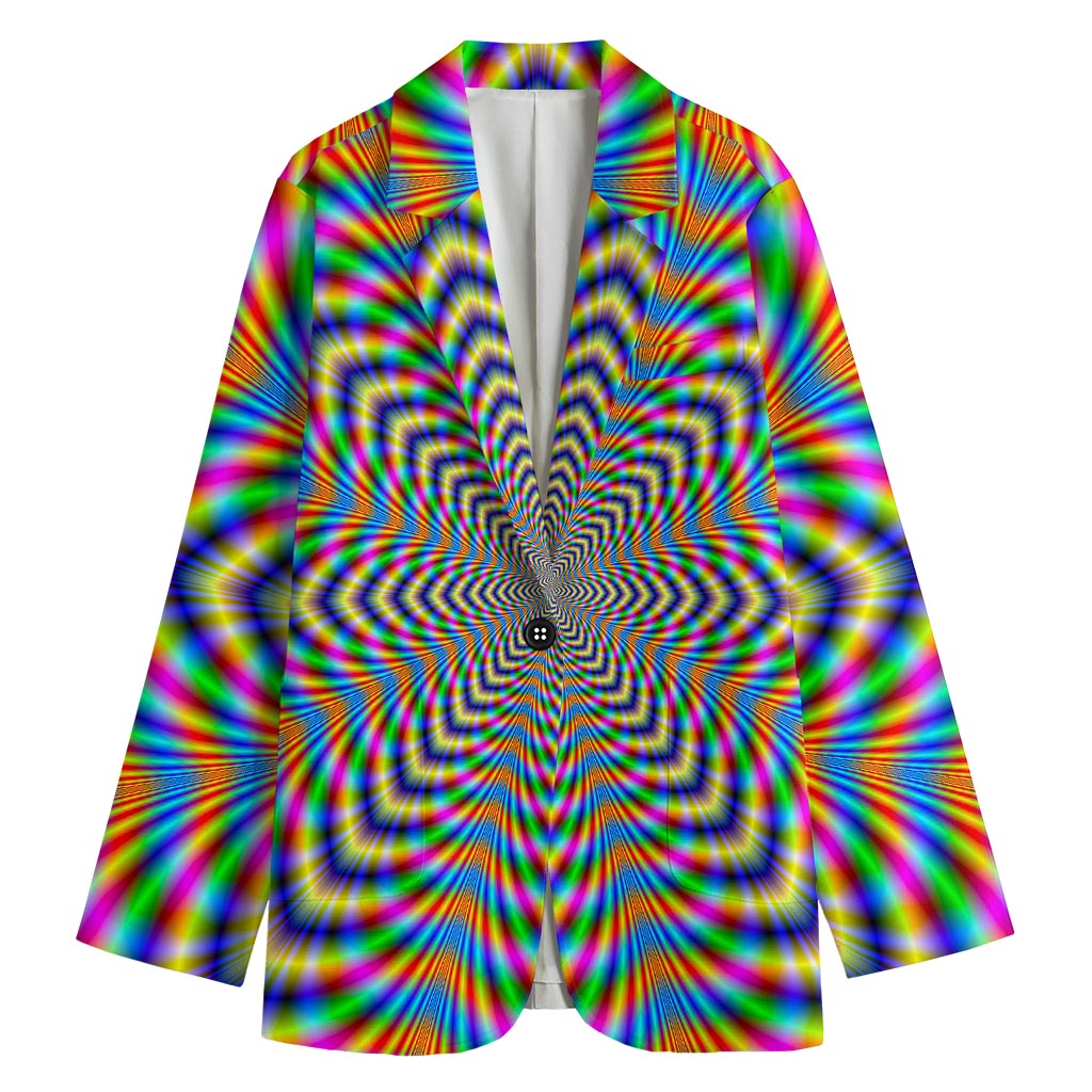 Octagonal Psychedelic Optical Illusion Women's Cotton Blazer