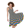 Octagonal Psychedelic Optical Illusion Women's Sleeveless Dress