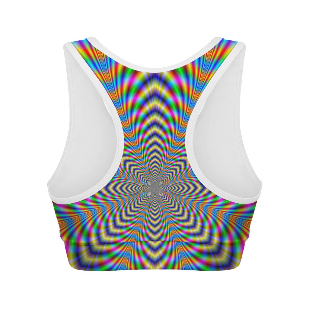 Octagonal Psychedelic Optical Illusion Women's Sports Bra