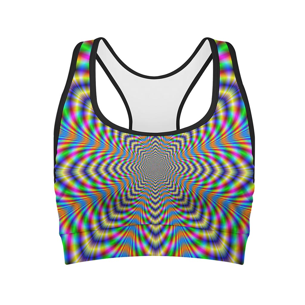 Octagonal Psychedelic Optical Illusion Women's Sports Bra