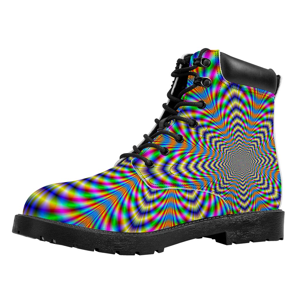 Octagonal Psychedelic Optical Illusion Work Boots