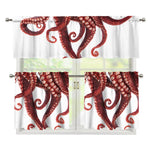 Octopus Tentacles Print 3 Piece Kitchen Curtains