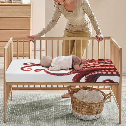 Octopus Tentacles Print Baby Crib Sheet