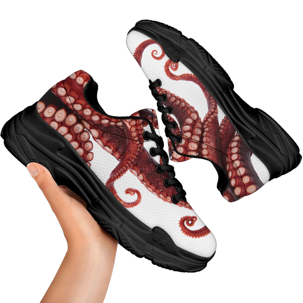 Octopus Tentacles Print Black Chunky Shoes