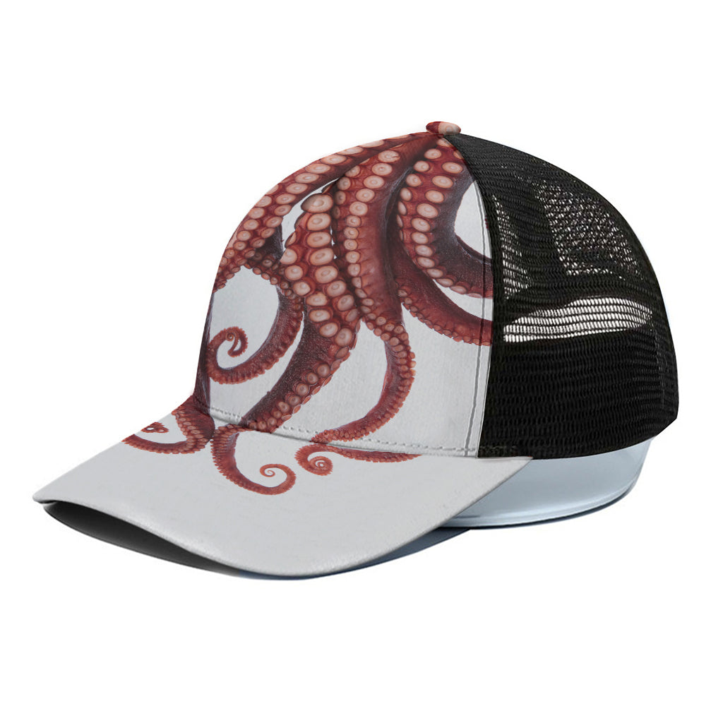 Octopus Tentacles Print Black Mesh Trucker Cap