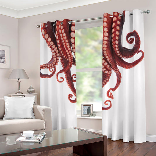 Octopus Tentacles Print Blackout Grommet Curtains