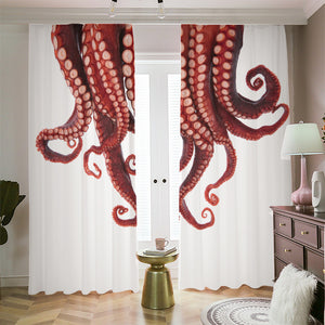 Octopus Tentacles Print Blackout Pencil Pleat Curtains