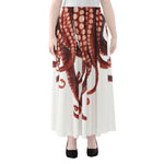 Octopus Tentacles Print Chiffon Maxi Skirt