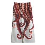 Octopus Tentacles Print Cotton Front Slit Maxi Skirt