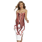 Octopus Tentacles Print Cross Back Cami Dress