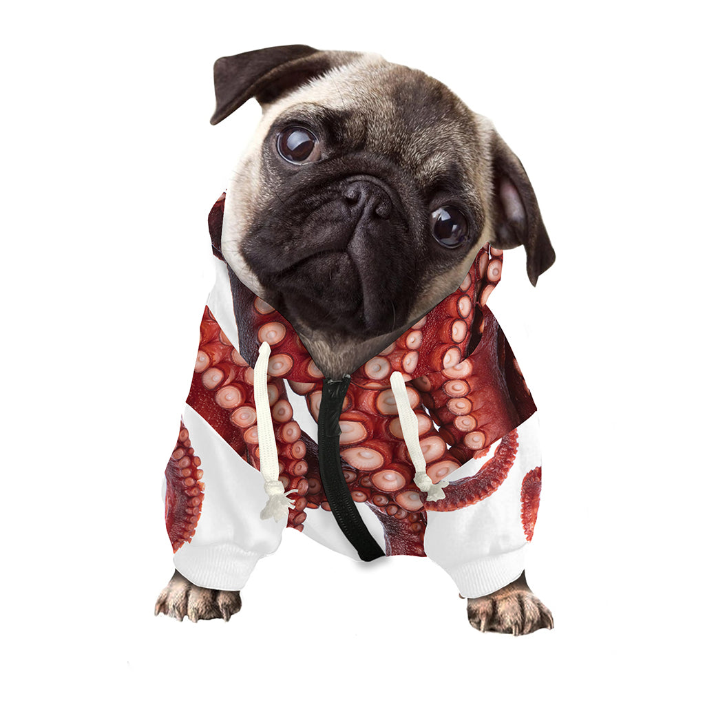 Octopus Tentacles Print Dog Zip Up Hoodie