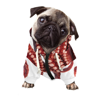 Octopus Tentacles Print Dog Zip Up Hoodie