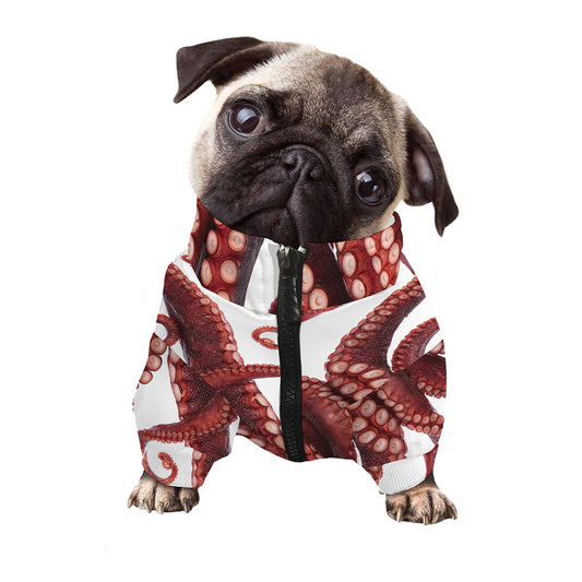 Octopus Tentacles Print Dog Zip Up Jacket