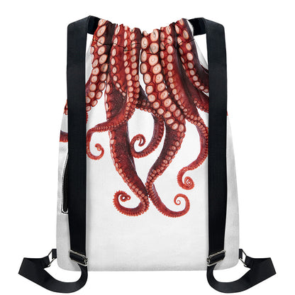 Octopus Tentacles Print Drawstring Backpack