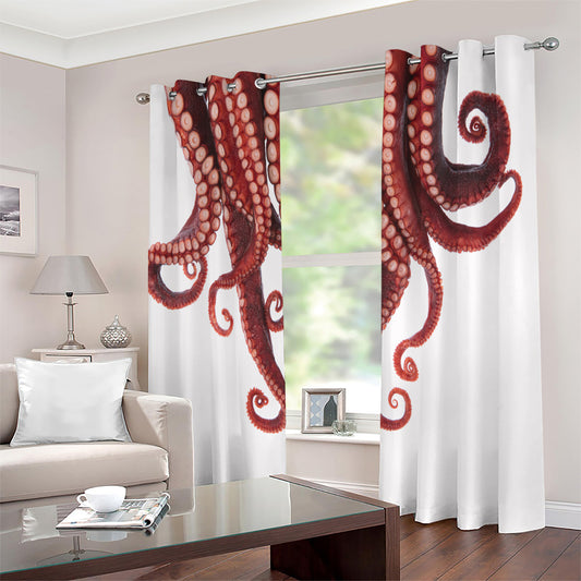 Octopus Tentacles Print Extra Wide Grommet Curtains