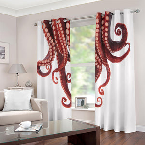 Octopus Tentacles Print Extra Wide Grommet Curtains