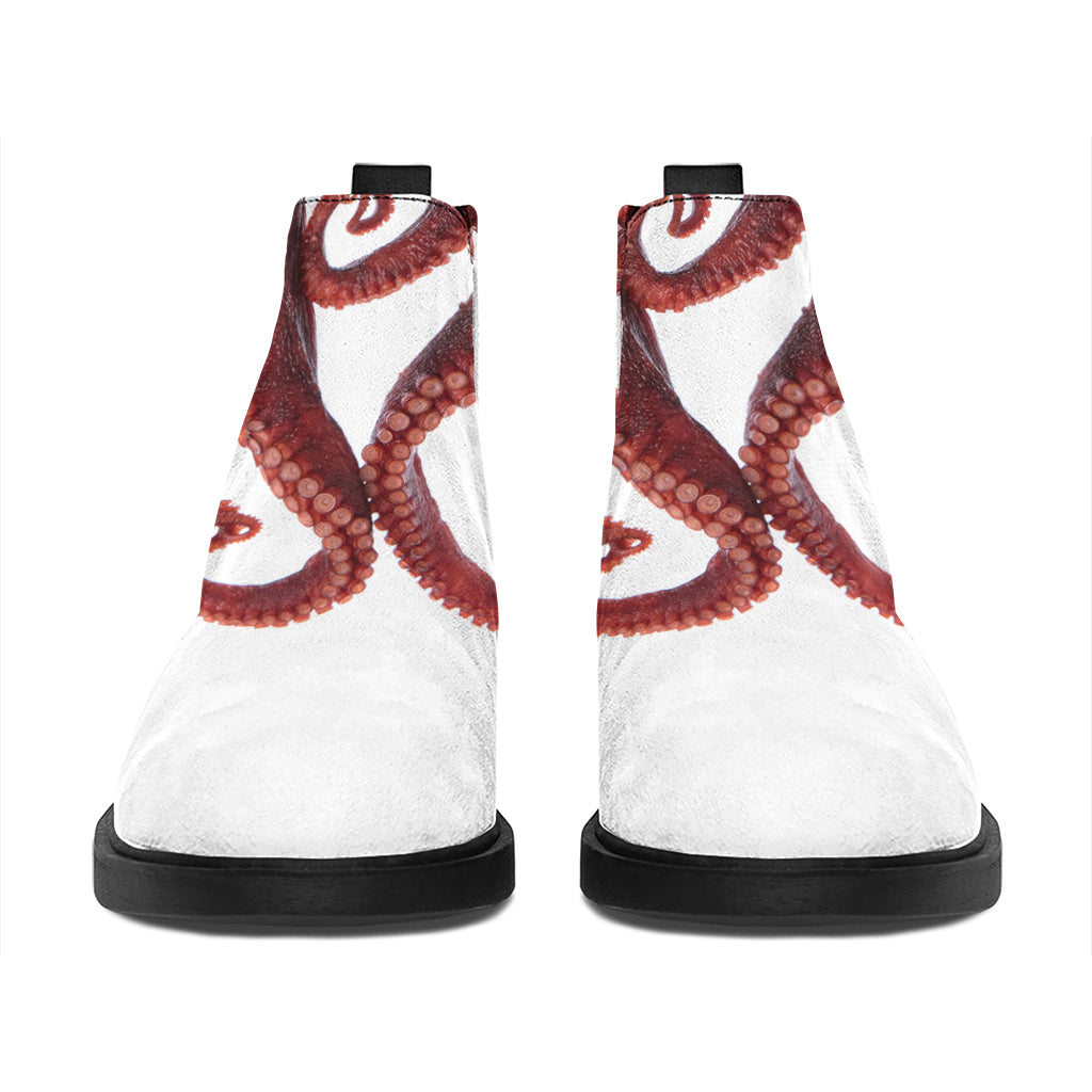 Octopus Tentacles Print Flat Ankle Boots