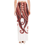 Octopus Tentacles Print High Slit Maxi Skirt